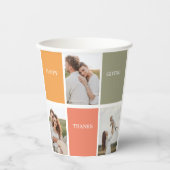 家族モダンのコラージュ写真 | Happy Thanksgiving 紙コップ (正面)