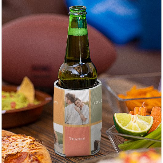 家族モダンのコラージュ写真 | Happy Thanksgiving 缶クーラー