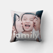 家族モダンのタイポグラフィThと写真 クッション (裏面)