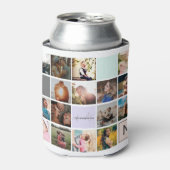 家族モダンのモノグラム16フォトコラージンググリッド 缶クーラー (缶正面)