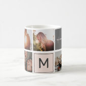 家族モダンのモノグラム7フォトコラージンググリッド コーヒーマグカップ (中央)
