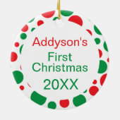 家族モダンの休日の写真 セラミックオーナメント (裏面)