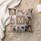 家族モダンの写真とイニシャル クッション (ブランケット)
