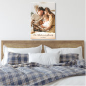 家族モダンの写真と名前パーソナライズされたギフト キャンバスプリント (インサイチュ (寝室))