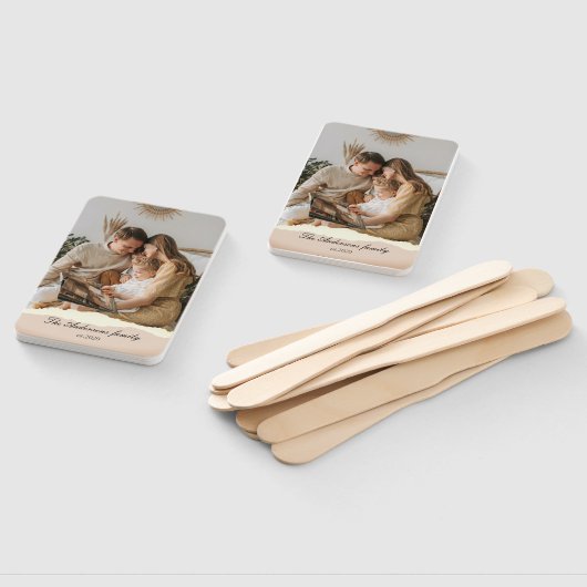 家族モダンの写真と名前パーソナライズされたギフト ハンドファン (組立なし)