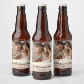 家族モダンの写真と名前パーソナライズされたギフト ビールラベル (ボトル)