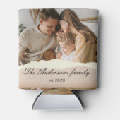 家族モダンの写真と名前パーソナライズされたギフト 缶クーラー (正面)