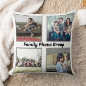 家族モダンの写真の枕 – "家族は全て クッション (ブランケット)