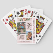 家族モダンの写真コラージュのスクリプエレガントト トランプ (裏面)
