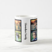 家族モダンの写真コラージュのモノグラム コーヒーマグカップ (中央)