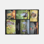 家族モダンの写真コラージュのモノグラム フリースブランケット (正面(横))