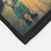 家族モダンの写真コラージュのモノグラム フリースブランケット (角)