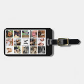 家族モダンの写真コラージュ(黒) |モノグラム ラゲッジタグ (正面横)