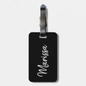 家族モダンの写真コラージュ(黒) |モノグラム ラゲッジタグ (裏面縦)