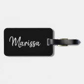 家族モダンの写真コラージュ(黒) |モノグラム ラゲッジタグ (裏面横)