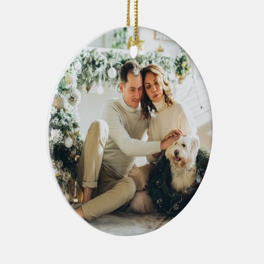 家族モダンの写真メリーと明るい セラミックオーナメント (右)