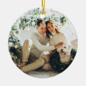 家族モダンの写真メリーと明るい セラミックオーナメント (正面)