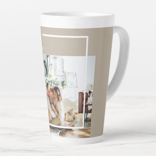 家族モダンの写真 |うれしメリー賛美い カフェラテマグ (右アングル)