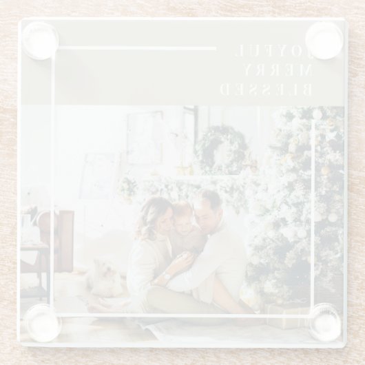 家族モダンの写真 |うれしメリー賛美い ガラスコースター (裏面)