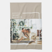 家族モダンの写真 |うれしメリー賛美い キッチンタオル (縦)