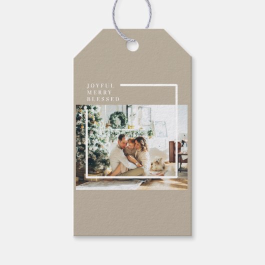 家族モダンの写真 |うれしメリー賛美い ギフトタグ (正面)