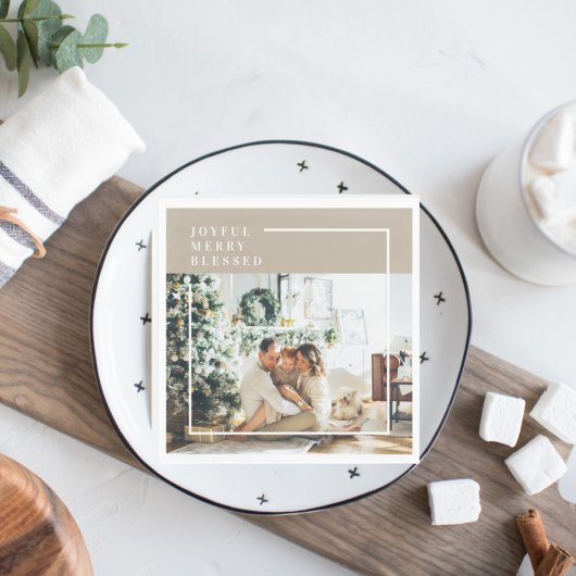 家族モダンの写真 |うれしメリー賛美い スタンダードランチョンナプキン