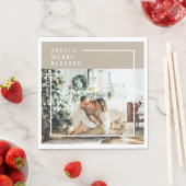 家族モダンの写真 |うれしメリー賛美い スタンダードランチョンナプキン (インサイチュ)