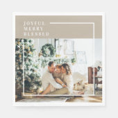 家族モダンの写真 |うれしメリー賛美い スタンダードランチョンナプキン (正面)