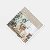 家族モダンの写真 |うれしメリー賛美い スタンダードランチョンナプキン (角)