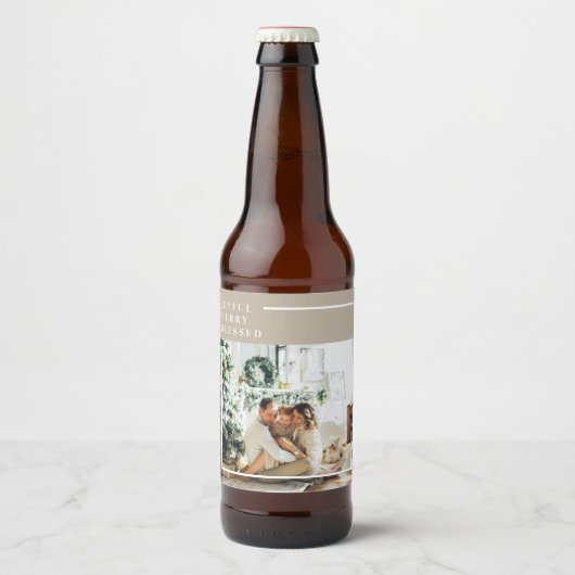 家族モダンの写真 |うれしメリー賛美い ビールラベル (正面)