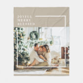 家族モダンの写真 |うれしメリー賛美い フリースブランケット (正面)