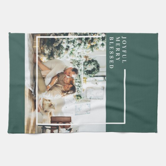 家族モダンの写真 |うれしメリー賛美い |緑 キッチンタオル (横)