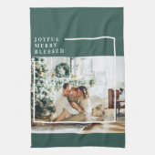 家族モダンの写真 |うれしメリー賛美い |緑 キッチンタオル (縦)