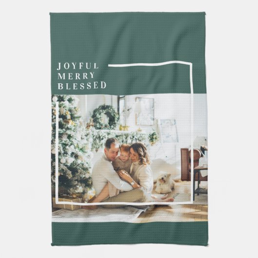 家族モダンの写真 |うれしメリー賛美い |緑 キッチンタオル (縦)