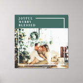 家族モダンの写真 |うれしメリー賛美い |緑 キャンバスプリント (正面)