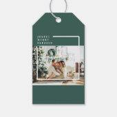 家族モダンの写真 |うれしメリー賛美い |緑 ギフトタグ (正面)
