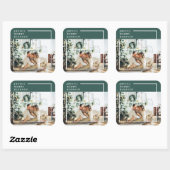 家族モダンの写真 |うれしメリー賛美い |緑 スクエアシール (シート)