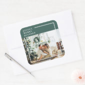 家族モダンの写真 |うれしメリー賛美い |緑 スクエアシール (封筒)