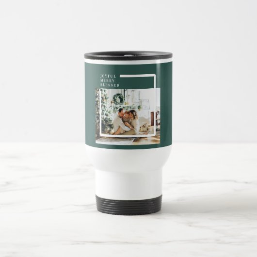 家族モダンの写真 |うれしメリー賛美い |緑 トラベルマグ (中央)
