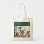 家族モダンの写真 |うれしメリー賛美い |緑 トートバッグ (正面)