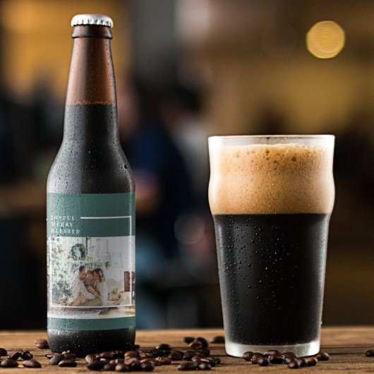 家族モダンの写真 |うれしメリー賛美い |緑 ビールラベル