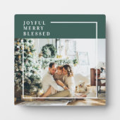 家族モダンの写真 |うれしメリー賛美い |緑 フォトプラーク (正面)