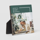 家族モダンの写真 |うれしメリー賛美い |緑 フォトプラーク (正面)