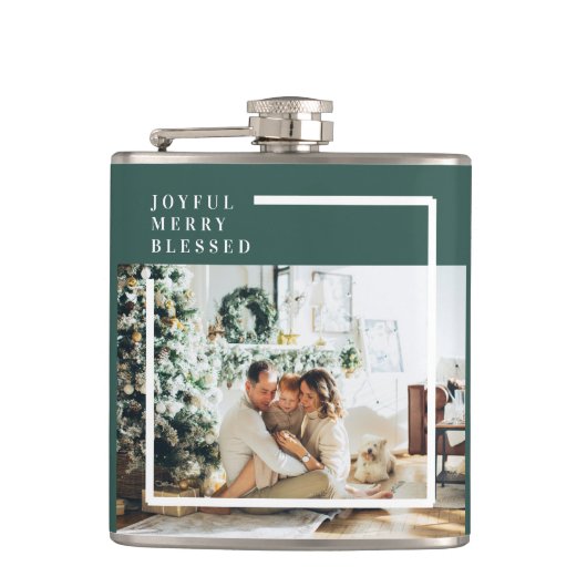 家族モダンの写真 |うれしメリー賛美い |緑 フラスク (正面)