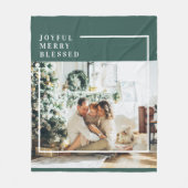 家族モダンの写真 |うれしメリー賛美い |緑 フリースブランケット (正面)