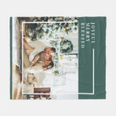 家族モダンの写真 |うれしメリー賛美い |緑 フリースブランケット (正面(横))