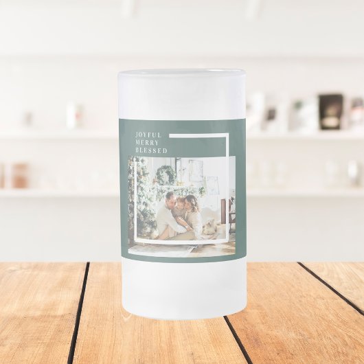 家族モダンの写真 |うれしメリー賛美い |緑 フロストグラスビールジョッキ