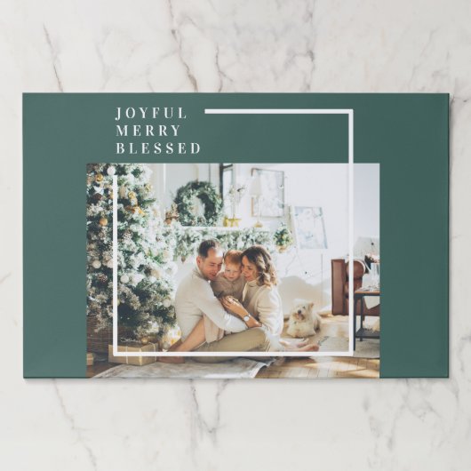 家族モダンの写真 |うれしメリー賛美い |緑 ペーパーパッド (正面)