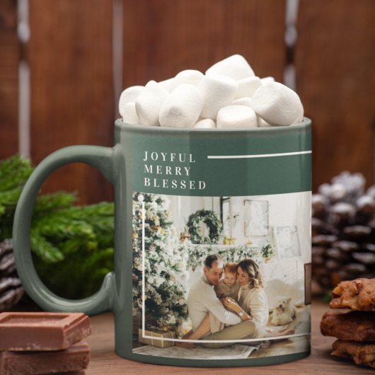家族モダンの写真 |うれしメリー賛美い |緑 マグカップ