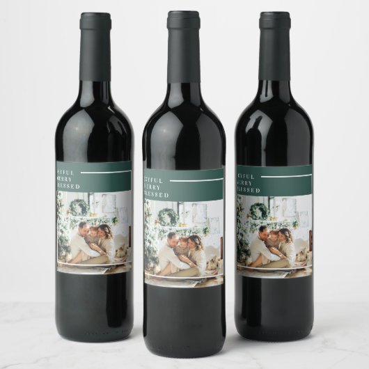 家族モダンの写真 |うれしメリー賛美い |緑 ワインラベル (ボトル)